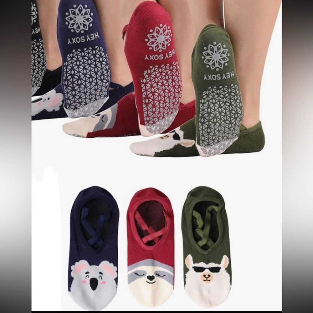 New! Cute Animal Grip Pilates Socks